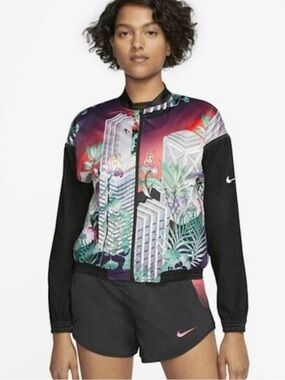 Nike Reversible Japanese Graphic Satin Running Bomber Jacket | S